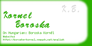 kornel boroska business card