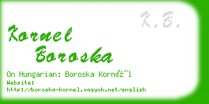 kornel boroska business card